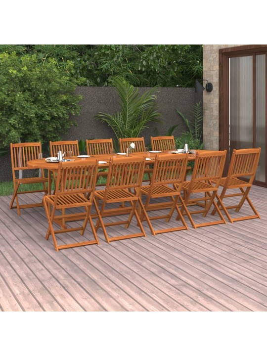 11dílný zahradní jídelní set 280x90x75cm masivní akáciové dřevo