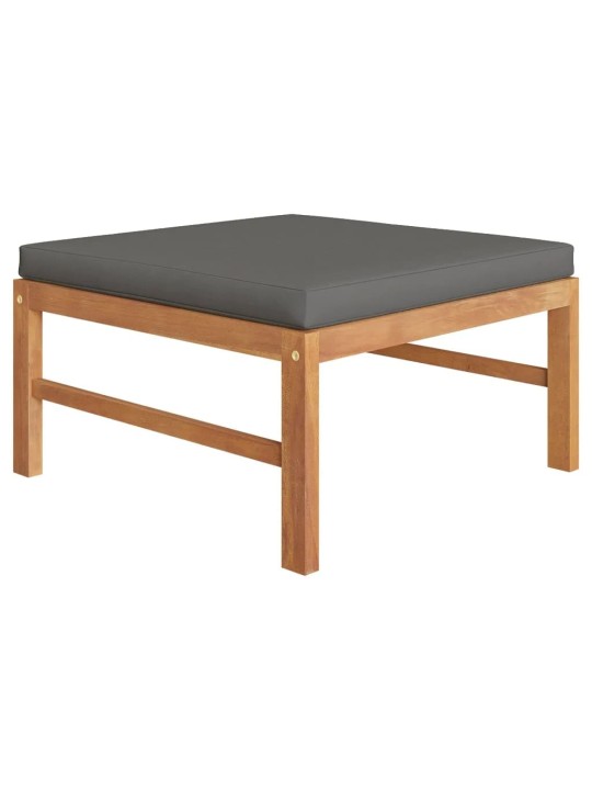 4dílná zahradní sedací souprava šedé podušky masivní teak