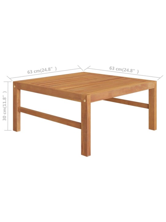 4dílná zahradní sedací souprava šedé podušky masivní teak