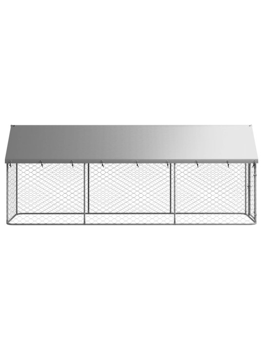 Venkovní psí kotec se střechou 400 x 100 x 150 cm