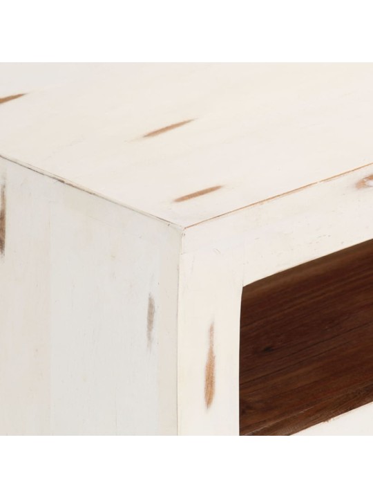 TV skříňka masivní akáciové dřevo 110 x 30 x 40 cm bílá