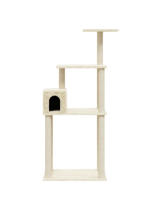 Škrabadlo pro kočky se sisalovými sloupky krémové 147 cm