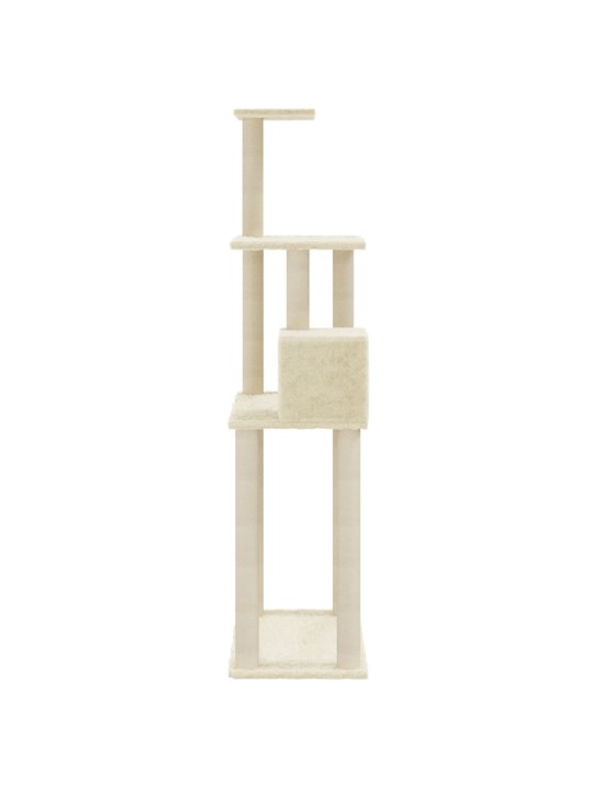 Škrabadlo pro kočky se sisalovými sloupky krémové 147 cm