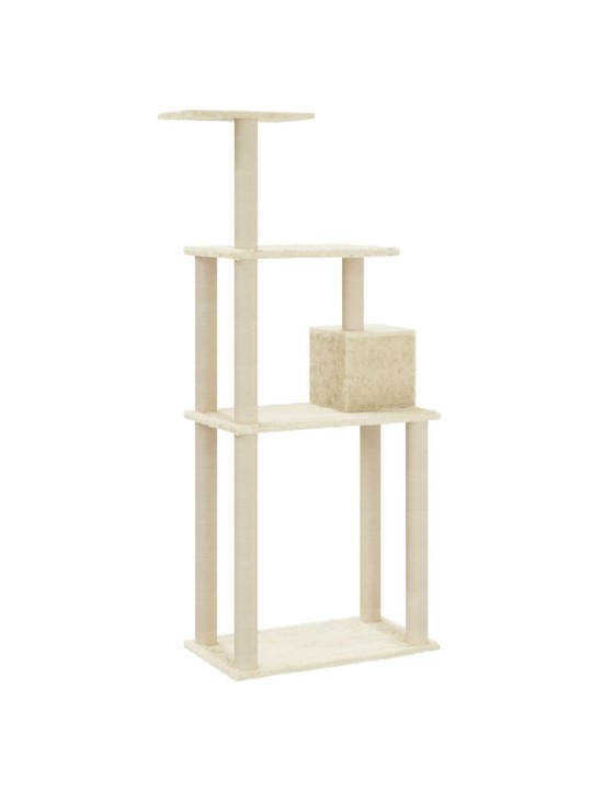 Škrabadlo pro kočky se sisalovými sloupky krémové 147 cm