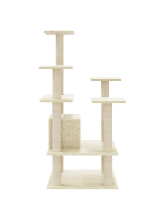 Škrabadlo pro kočky se sisalovými sloupky krémové 110 cm