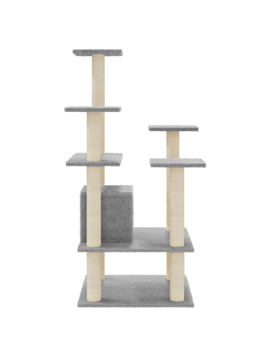 Škrabadlo pro kočky se sisalovými sloupky světle šedé 110 cm