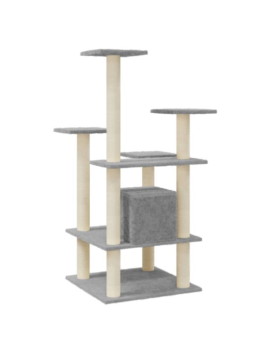 Škrabadlo pro kočky se sisalovými sloupky světle šedé 110 cm