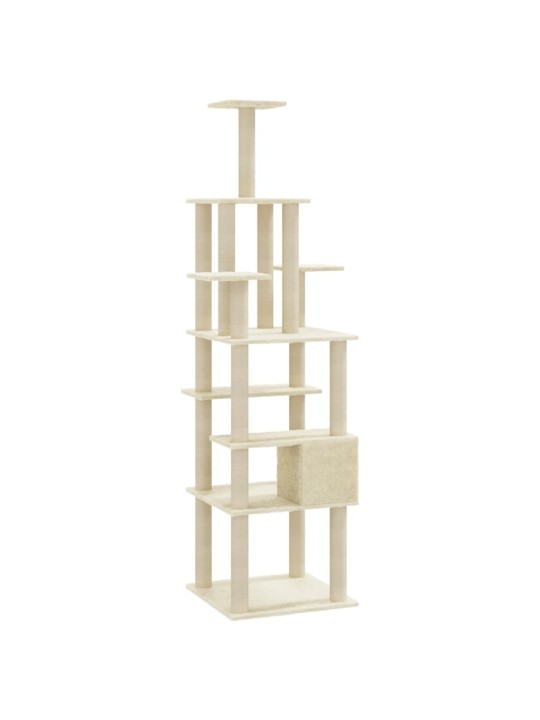 Škrabadlo pro kočky se sisalovými sloupky krémové 183 cm