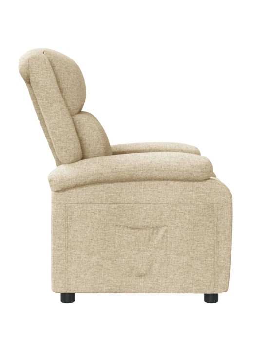 Polohovací křeslo krémové textil