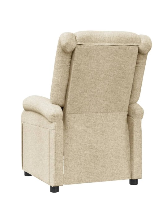 Polohovací křeslo krémové textil