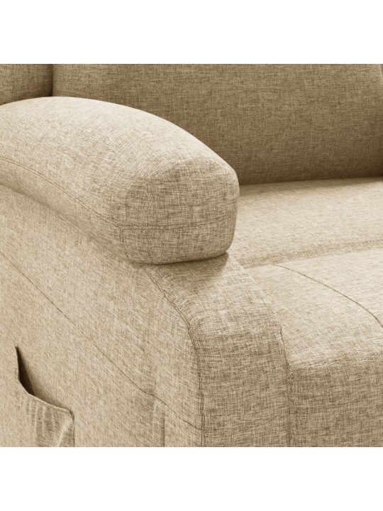 Polohovací křeslo krémové textil