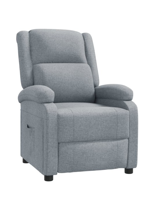 Polohovací křeslo světle šedé textil