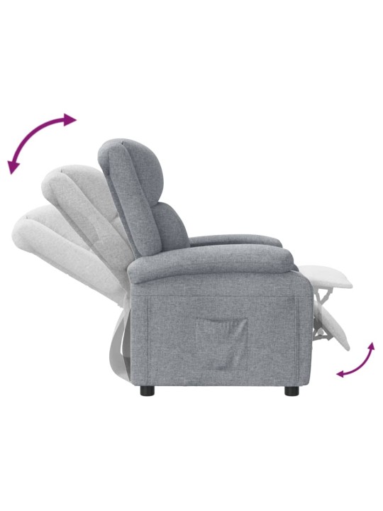 Polohovací křeslo světle šedé textil