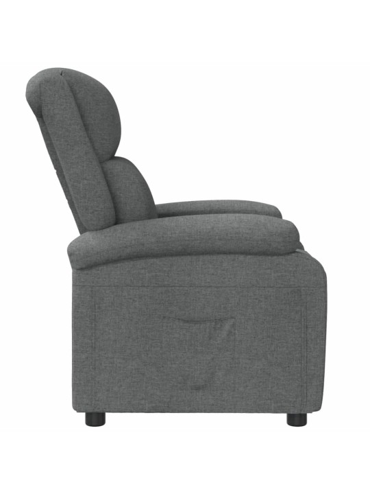 Polohovací křeslo tmavě šedé textil
