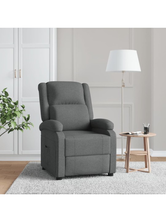 Polohovací křeslo tmavě šedé textil