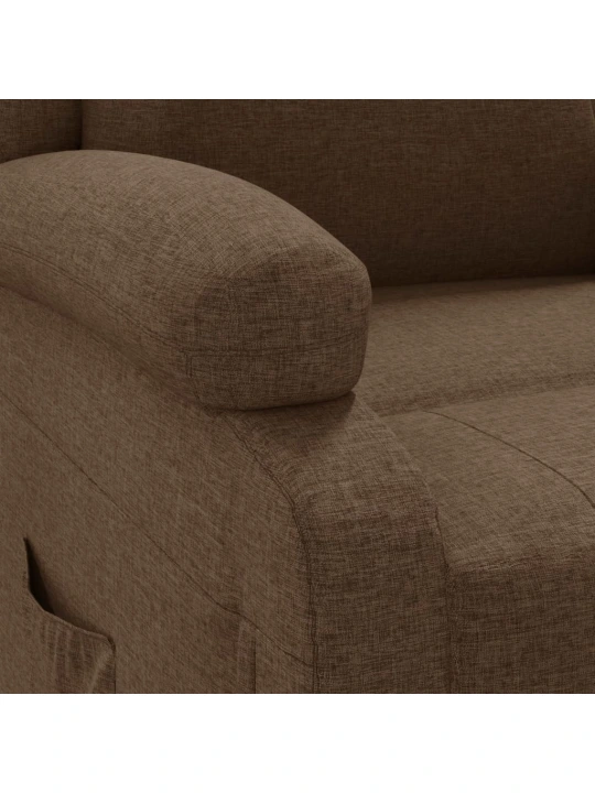 Polohovací křeslo hnědé textil