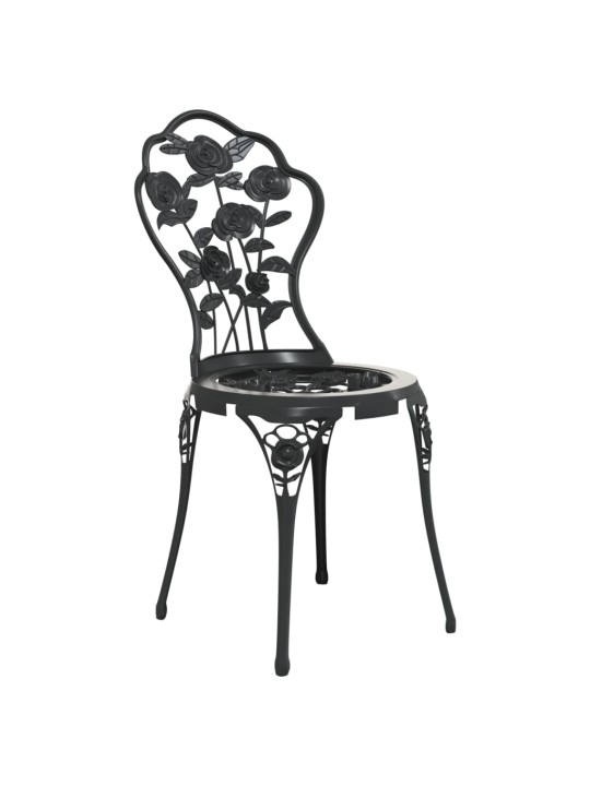 3dílný bistro set litý hliník černý