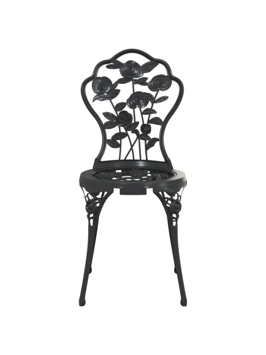 3dílný bistro set litý hliník černý
