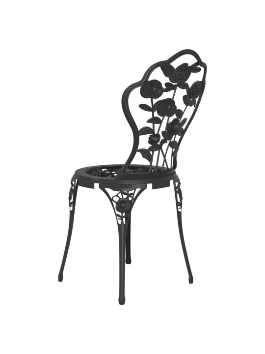3dílný bistro set litý hliník černý