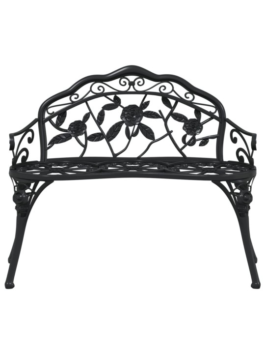 Zahradní lavice 100 cm litý hliník černá
