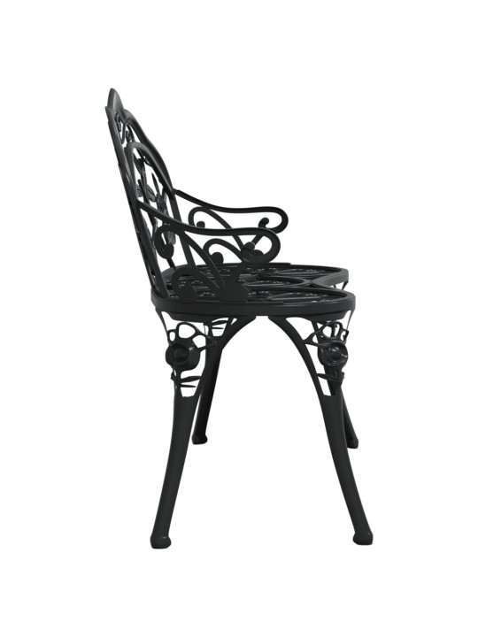 Zahradní lavice 100 cm litý hliník černá