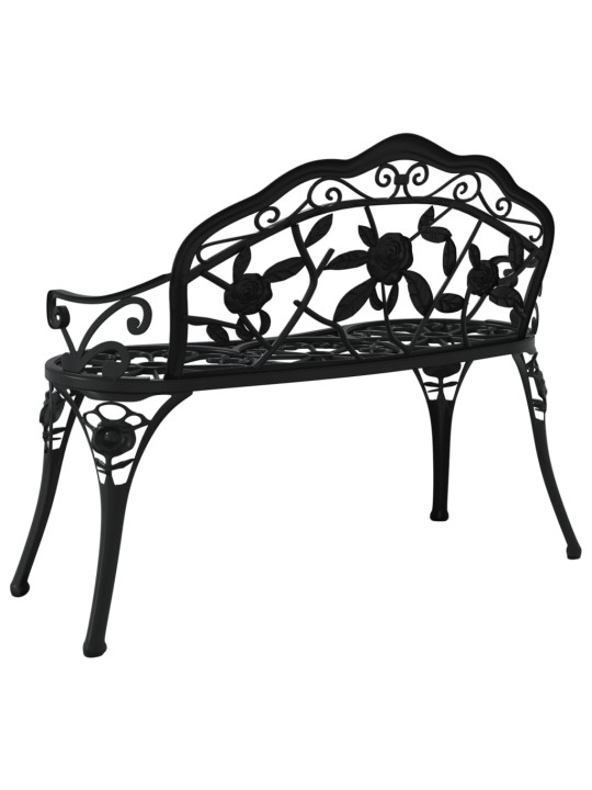 Zahradní lavice 100 cm litý hliník černá