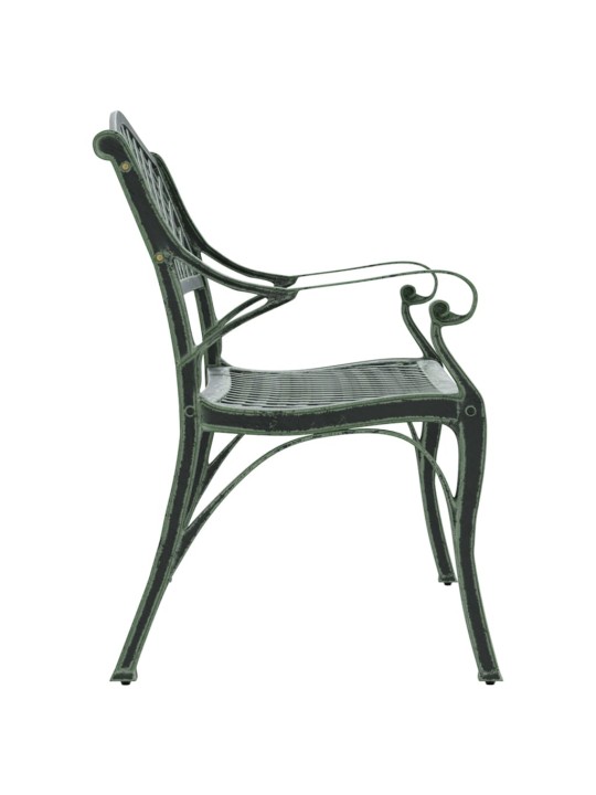 Zahradní lavice 102 cm litý hliník zelená