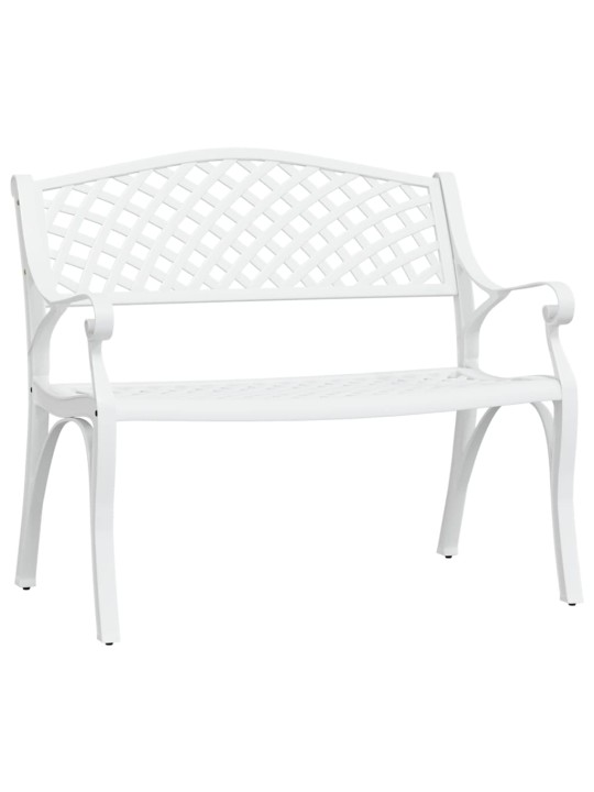 Zahradní lavice 102 cm litý hliník bílá