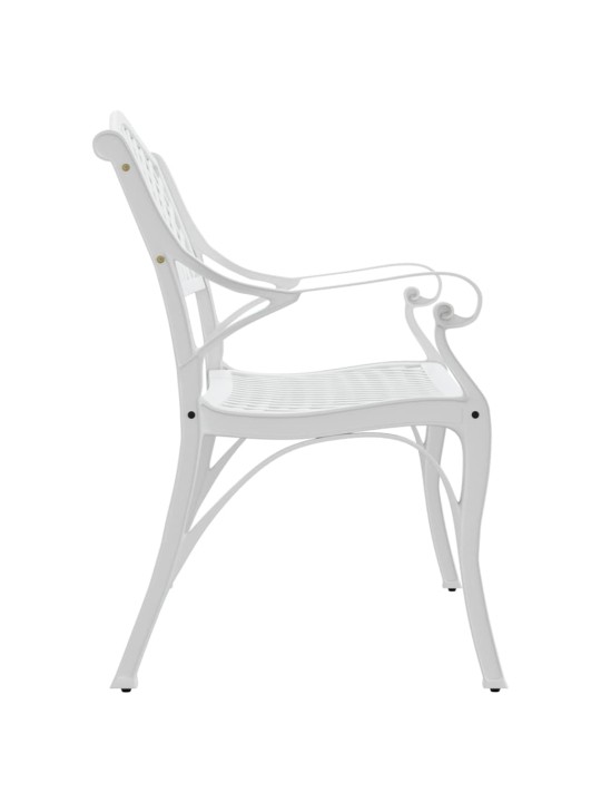 Zahradní lavice 102 cm litý hliník bílá