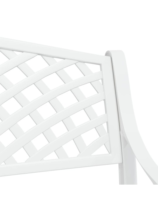 Zahradní lavice 102 cm litý hliník bílá