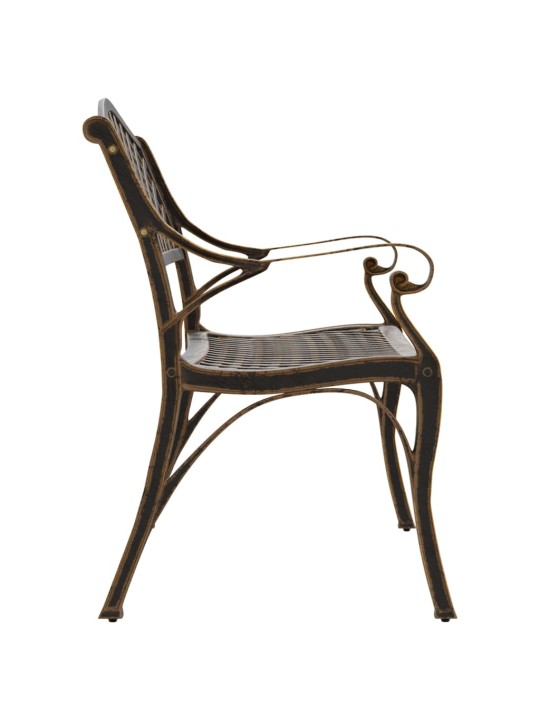 Zahradní lavice 102 cm litý hliník bronzová