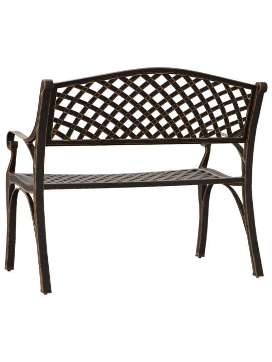 Zahradní lavice 102 cm litý hliník bronzová