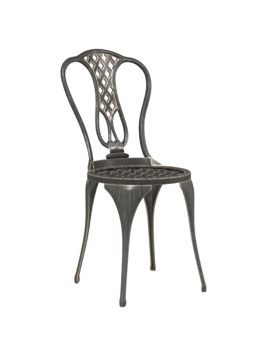 3dílný bistro set litý hliník bronzový