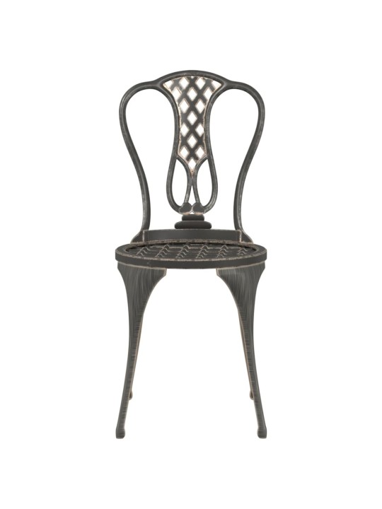 3dílný bistro set litý hliník bronzový