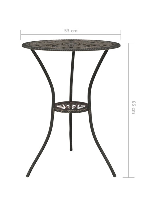 3dílný bistro set litý hliník bronzový