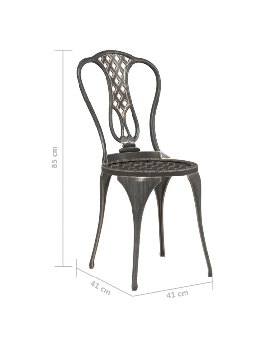 3dílný bistro set litý hliník bronzový