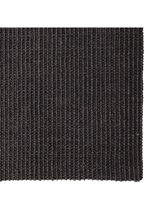Koberec přírodní sisal 80 x 300 cm černý