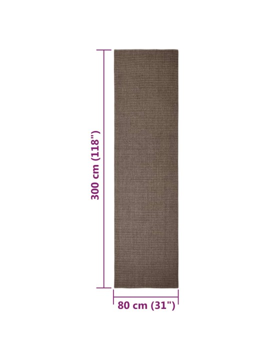 Koberec přírodní sisal 80 x 300 cm hnědý