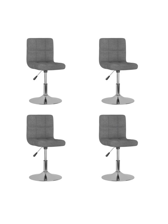Otočné jídelní židle 4 ks světle šedé textil
