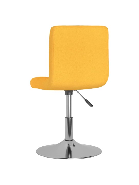 Otočné jídelní židle 4 ks žluté textil