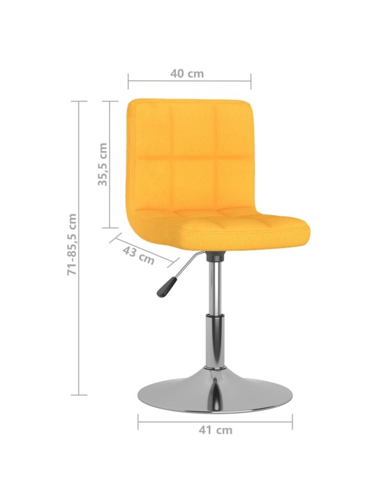 Otočné jídelní židle 4 ks žluté textil