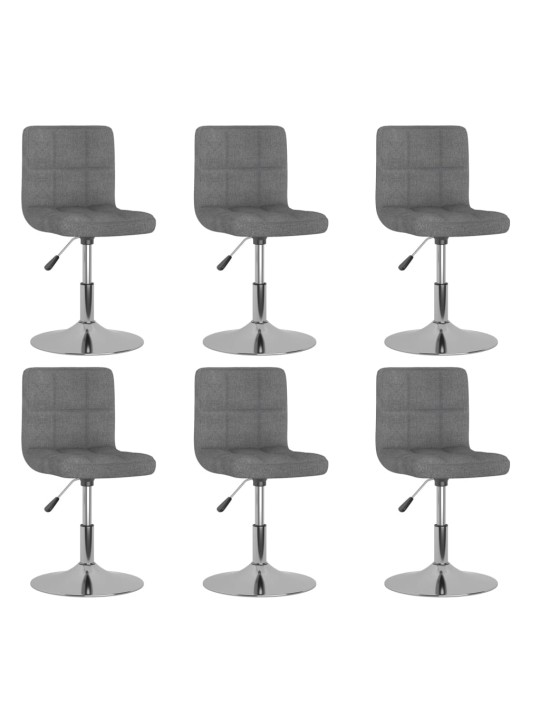 Otočné jídelní židle 6 ks světle šedé textil