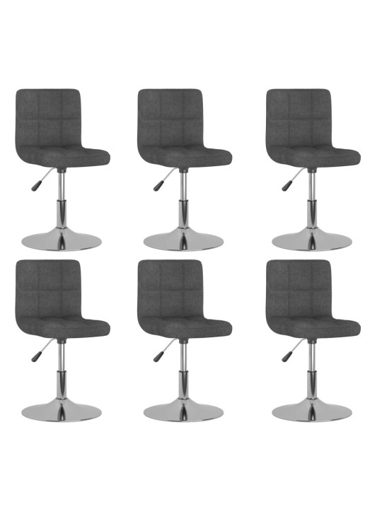 Otočné jídelní židle 6 ks tmavě šedé textil