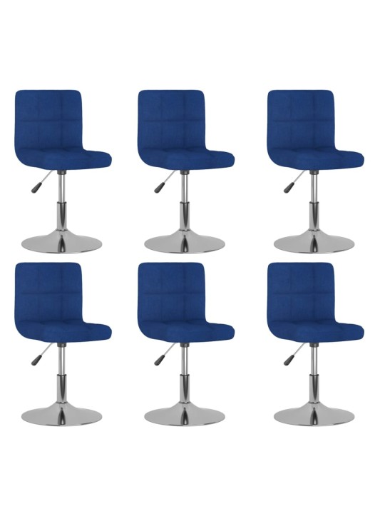 Otočné jídelní židle 6 ks modré textil