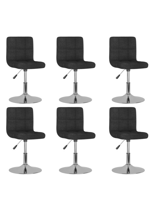 Otočné jídelní židle 6 ks černé textil
