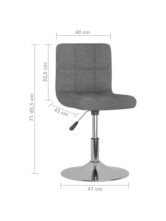 Otočná jídelní židle světle šedá textil