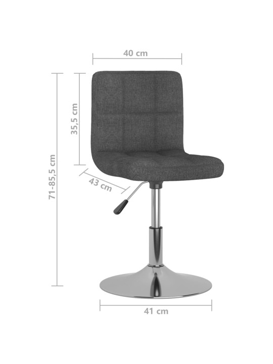 Otočná jídelní židle tmavě šedá textil