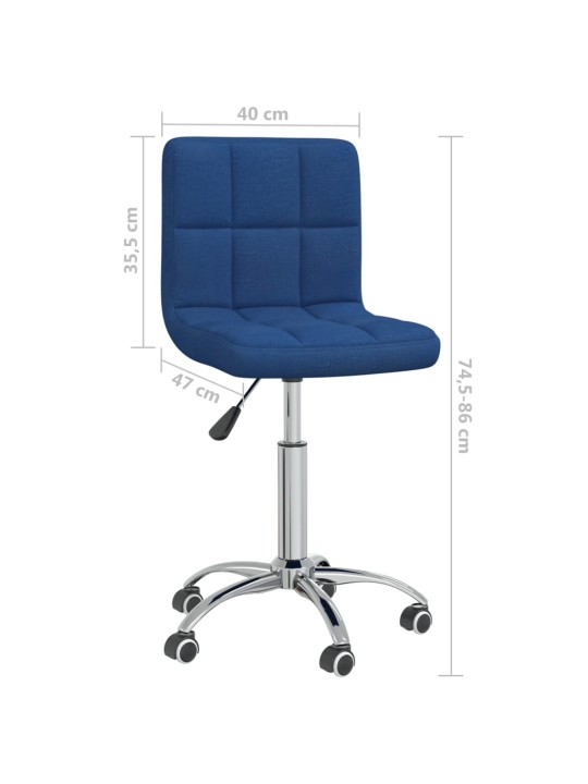 Otočná jídelní židle modrá textil
