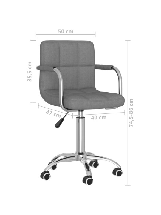 Otočná jídelní židle světle šedá textil
