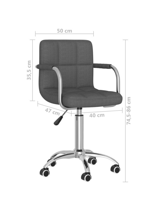 Otočná jídelní židle tmavě šedá textil